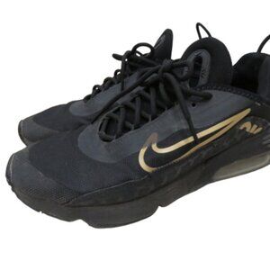 NIKE AIR MAX 2090 Black and Metallic Gold Sneakers Shoes Street Sport - US 10